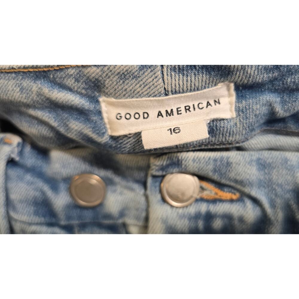Good American Good Icon High Rise Straight Jeans Zip & Exposed Button Fly 16 - Picture 5 of 8